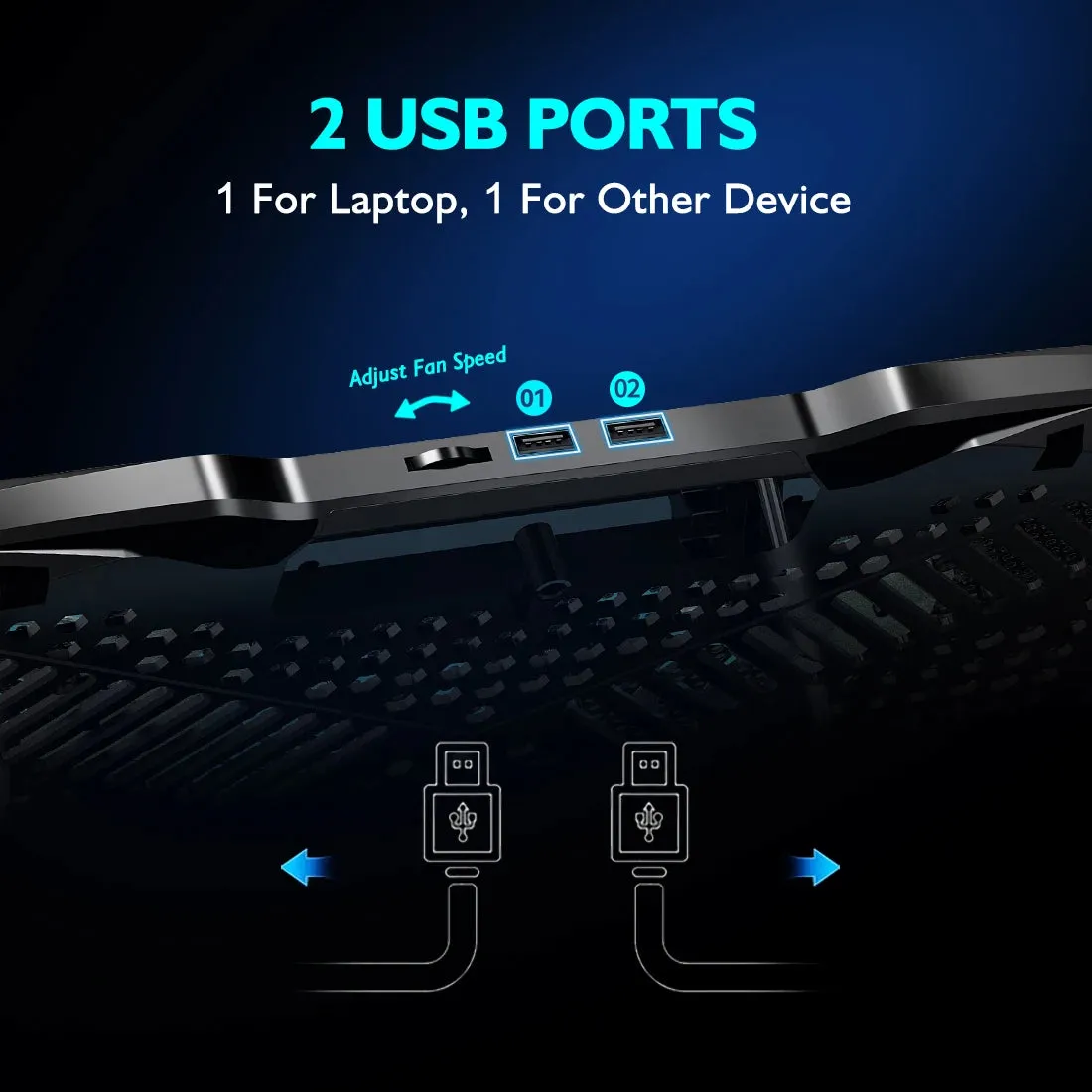 12-17 Inch Laptop Cooling Pad with 5 Fans