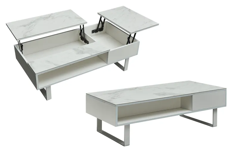 1388 Coffee Table w/ storage White SET