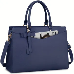 15.6 Inch Waterproof Laptop Tote Bag PU Leather Briefcase