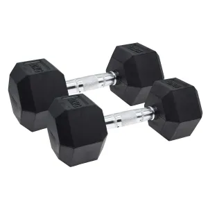 15kg Cougar Thor Hex Dumbbells-Rubber Coated