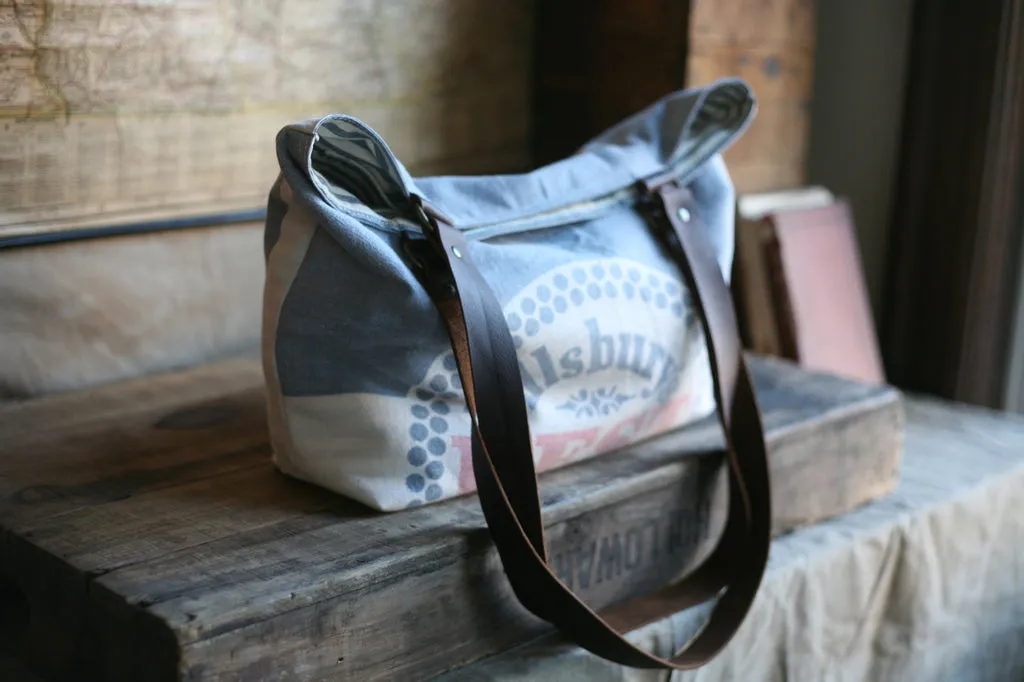 1940's era Cotton Feedsack Tote Bag - SOLD