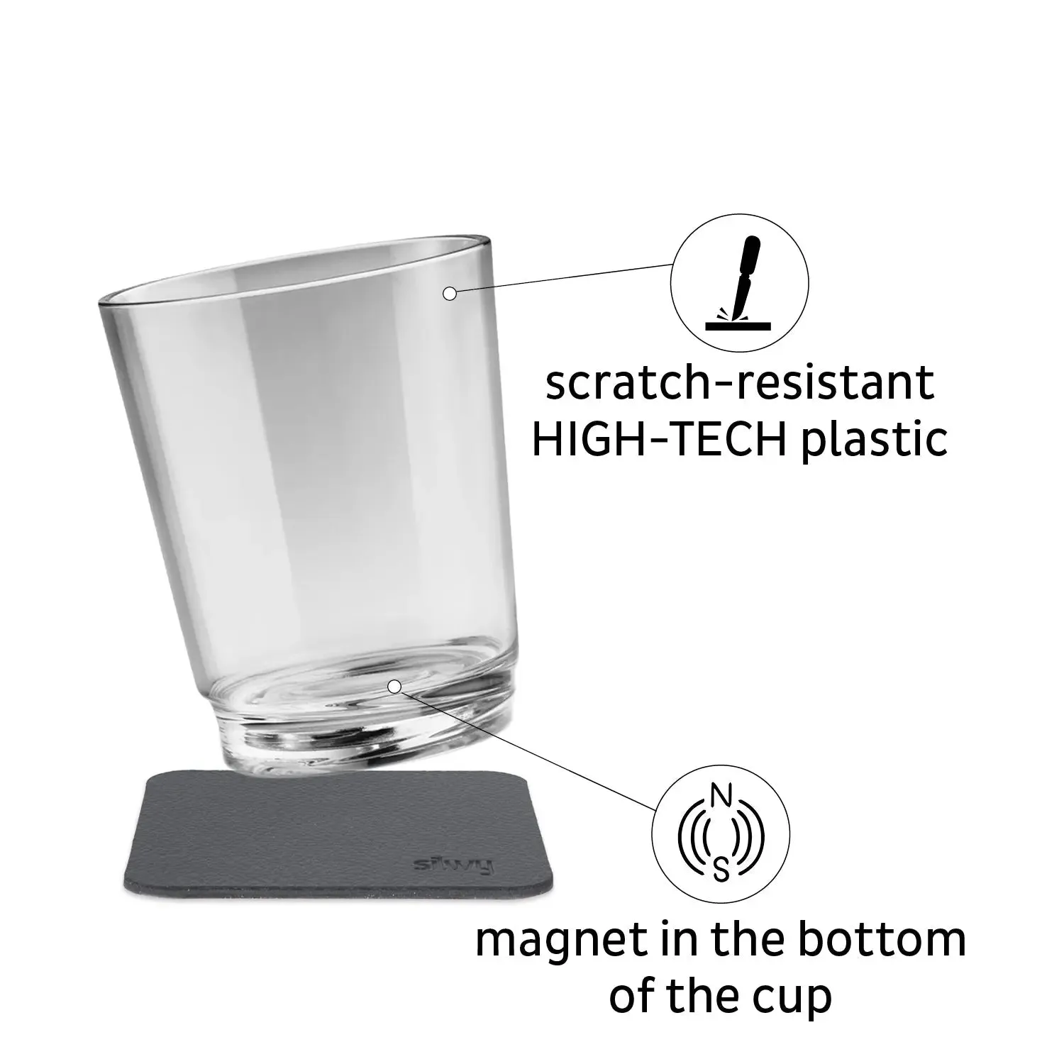 2 x Magnetic Drinking Cup Triple the Classic By Silwy