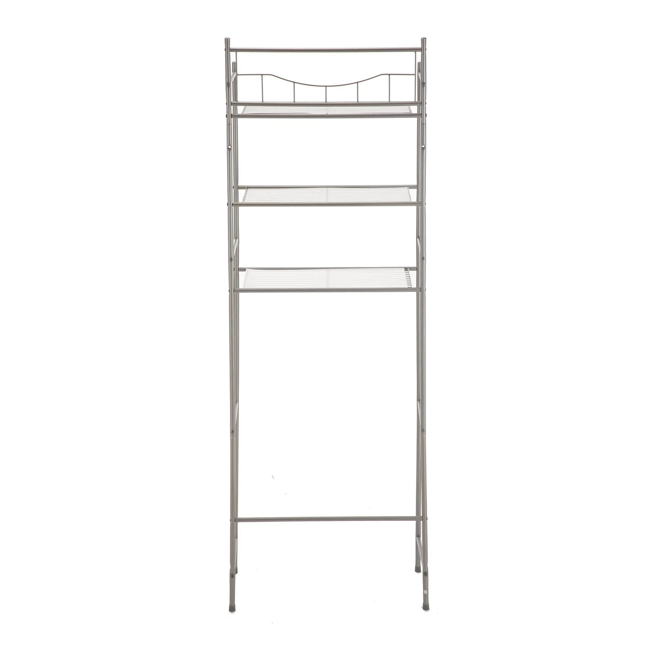 3-Shelf over the Toilet Steel Storage Shelf Unit, Satin Nickel, Holds up to 30 Lb Capacity
