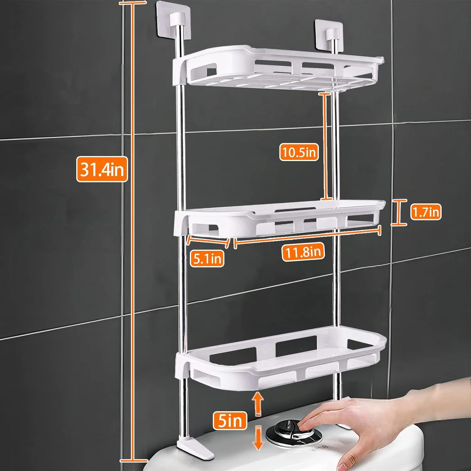 3 Tier Multifunctional  Kitchen & Bathroom Wall Hanging Storage Rack