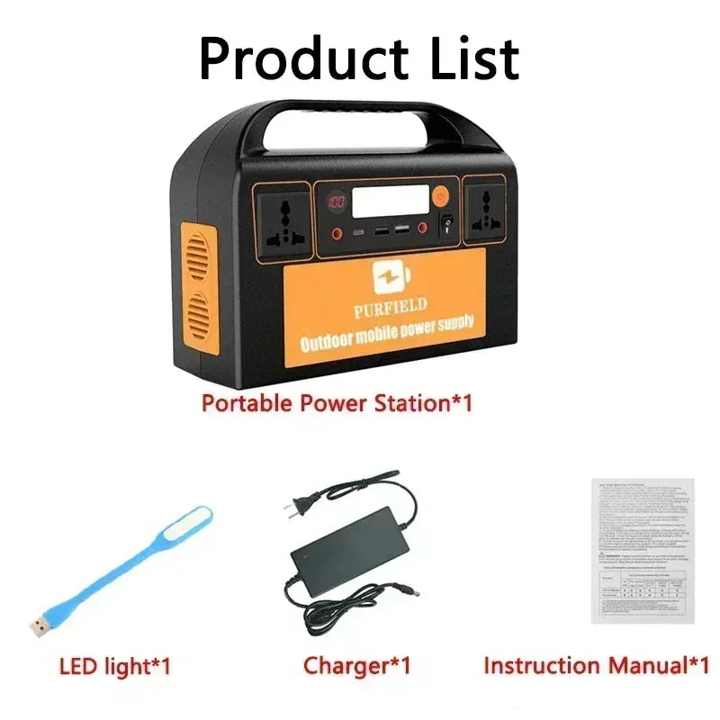 300W Portable Power Station 90000mAh 220V 110V AC 315WH Solar Generator  Battery DC Outdoor Emergency Power Supply