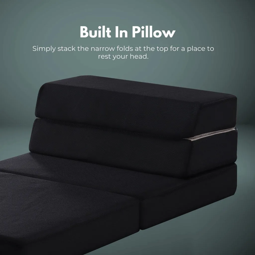 4 Fold Folding Mattress Black Air Mesh