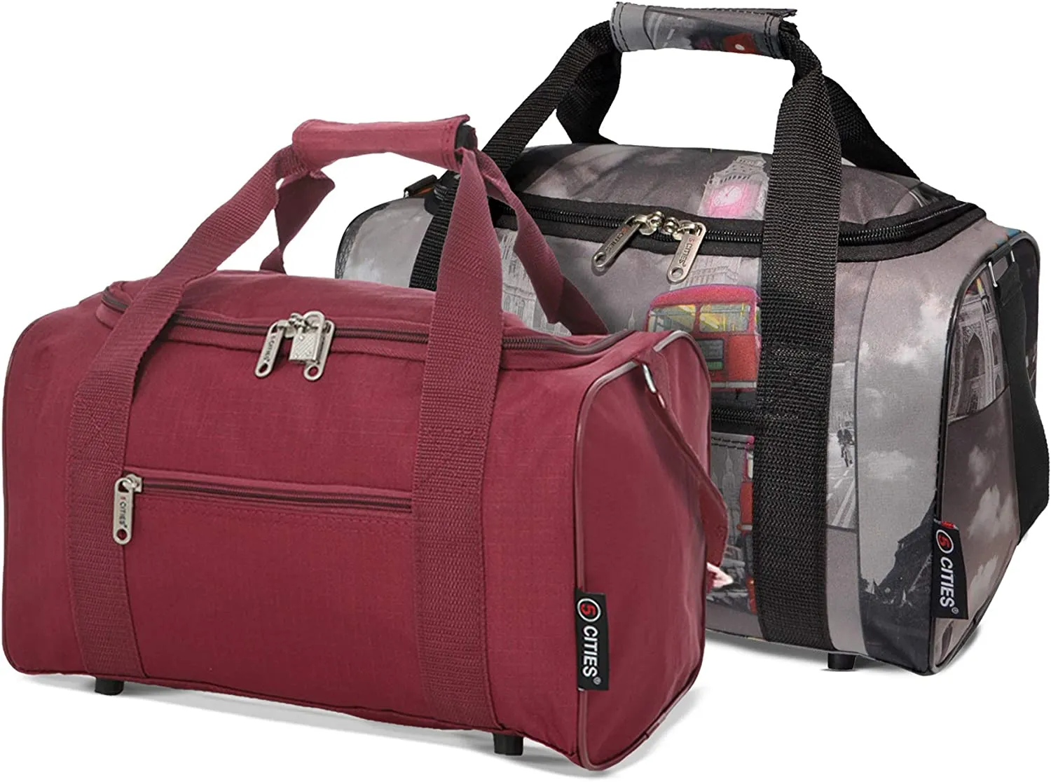 5 Cities (40x20x25cm) Hand Luggage Holdall Flight Bag (x2 Set)