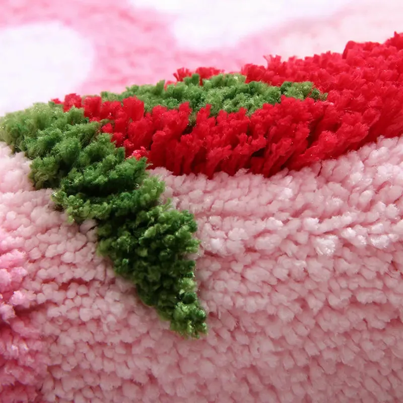 Adorable Strawberry Plush Bath Mat 🍓💕 | Soft Non-Slip Rug for Sweet Home Decor 🏠✨