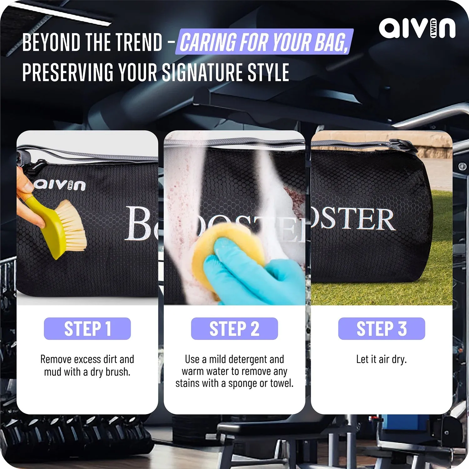 Aivin  Booster Basic Duffel Bags - Black/Grey