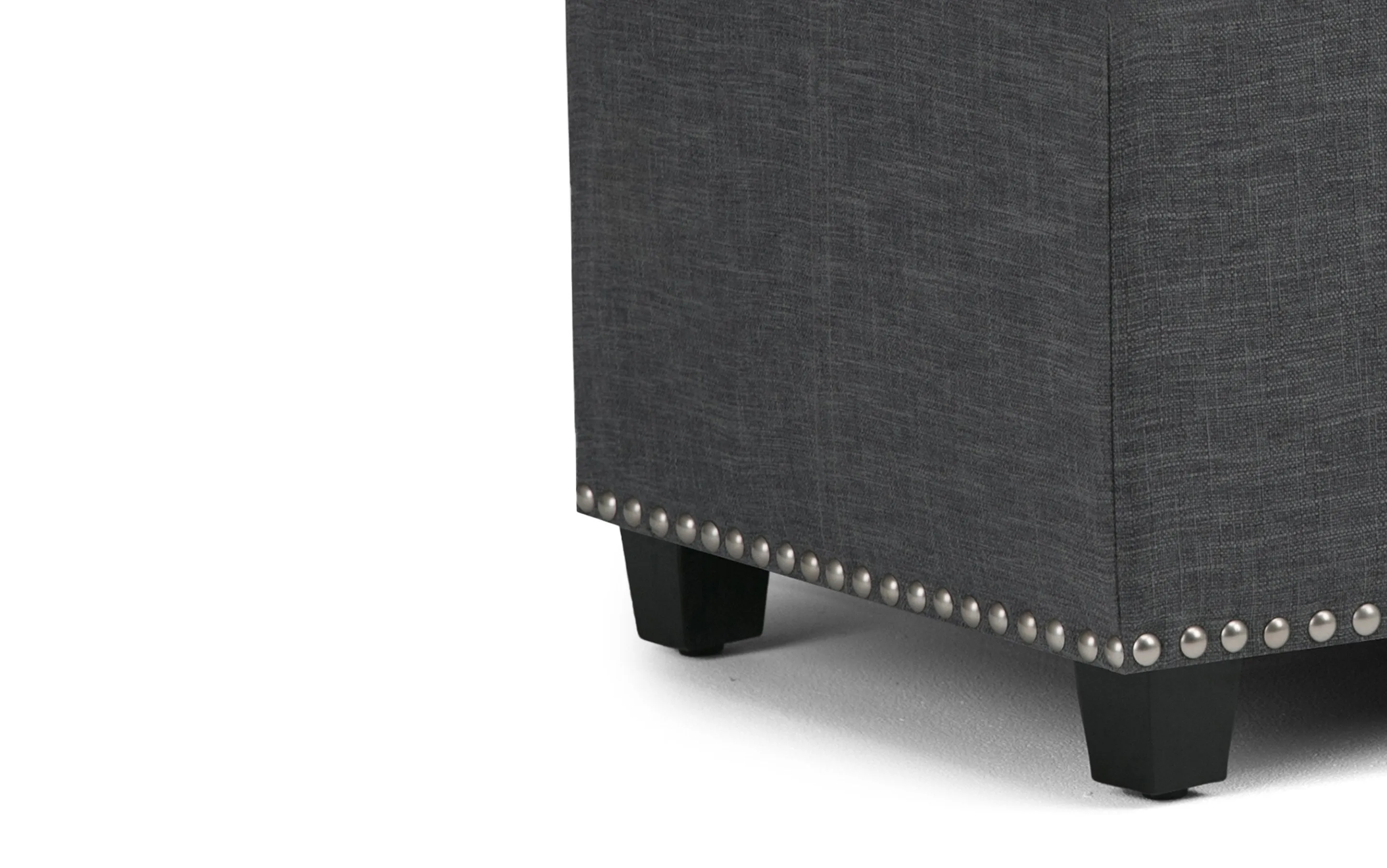 Amelia Storage Ottoman in Linen