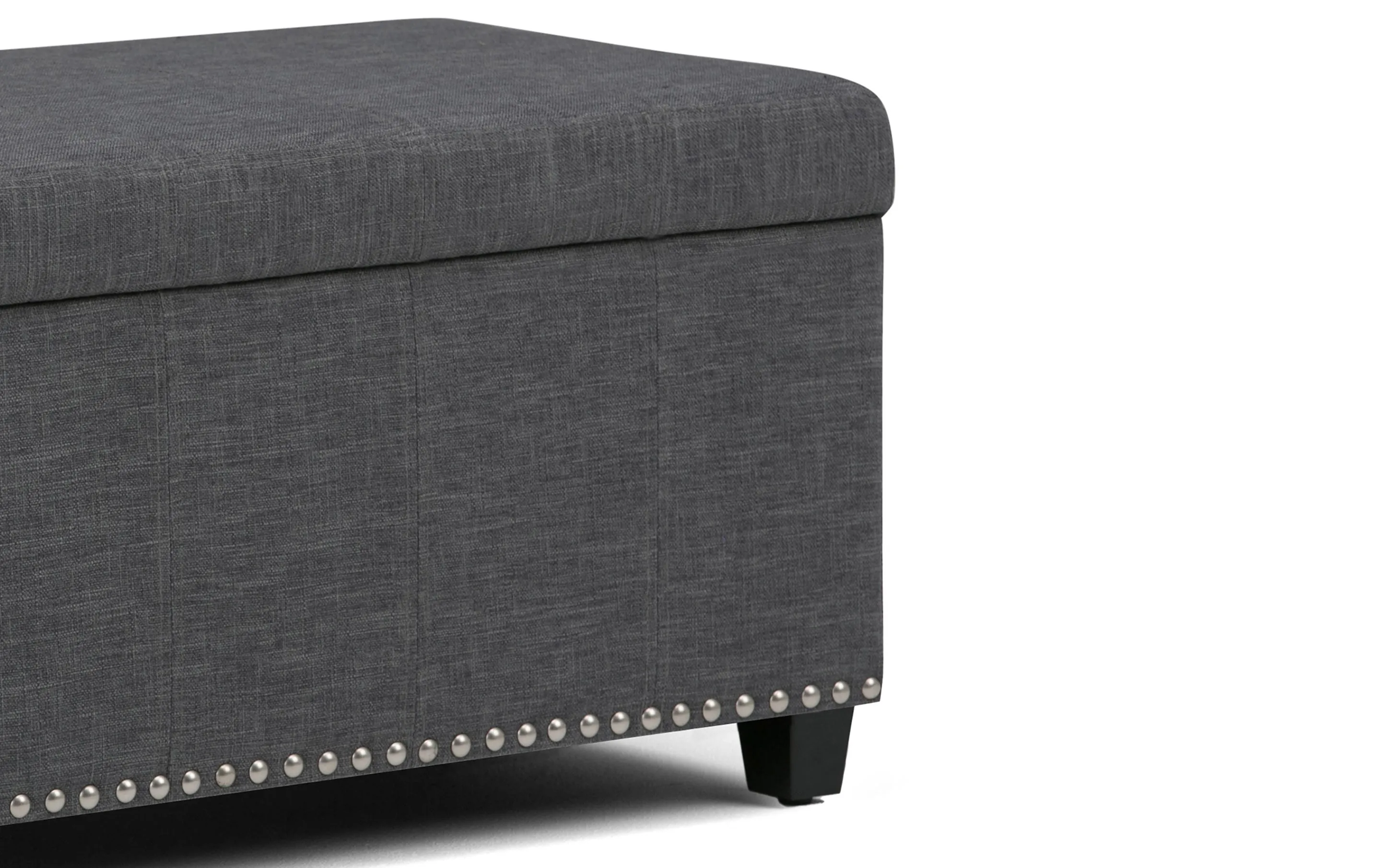 Amelia Storage Ottoman in Linen