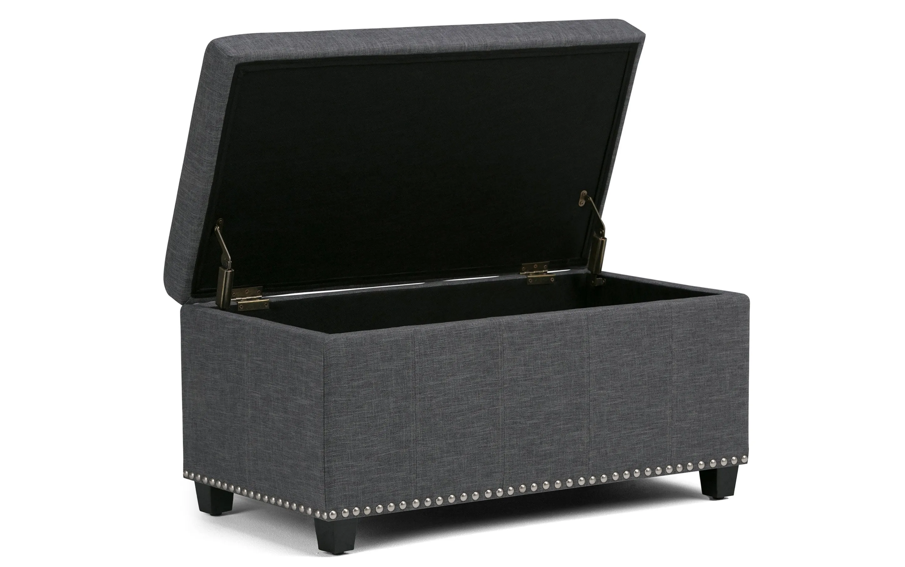 Amelia Storage Ottoman in Linen