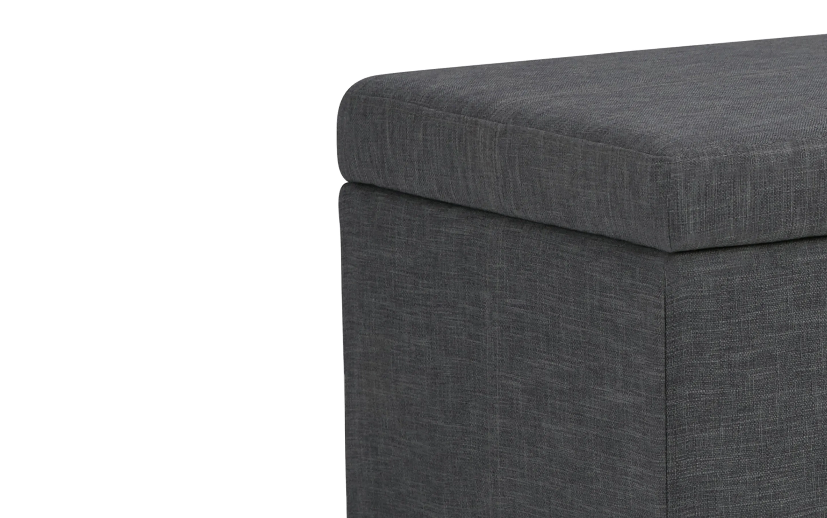 Amelia Storage Ottoman in Linen