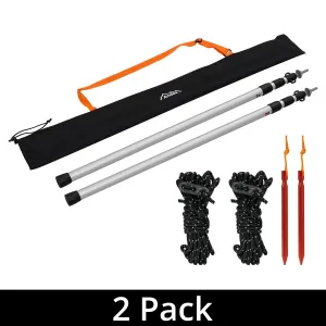 Andes Tent/Awning Camping Canopy Tarpaulin Pole Kit, Adjustable/Extendable x 2