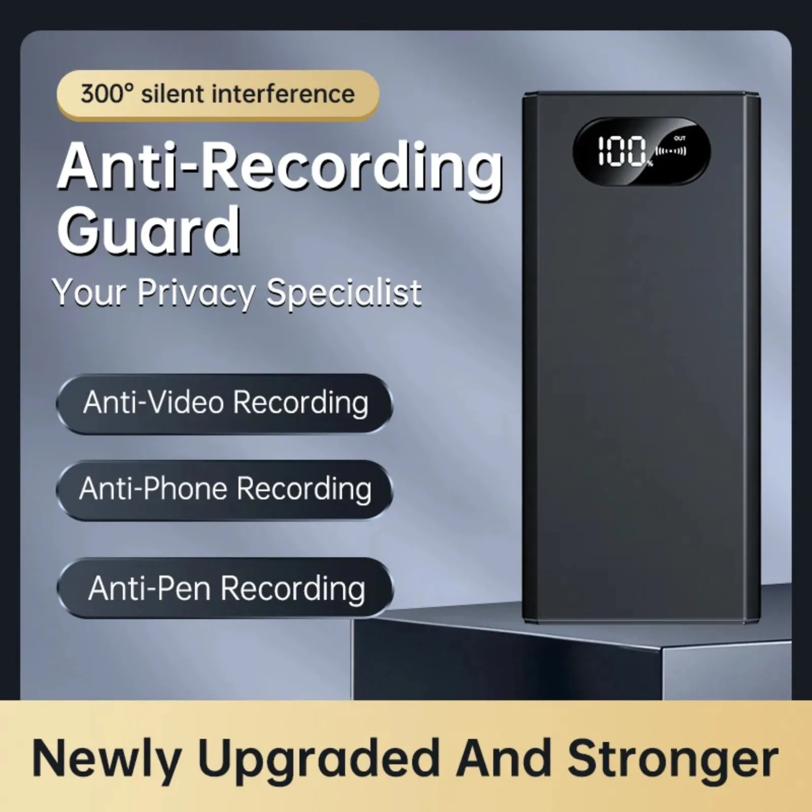 Anti-Recording Guard Acoustic Interference Microphone Jammer Blocks Smartphone / Digital Recorder
