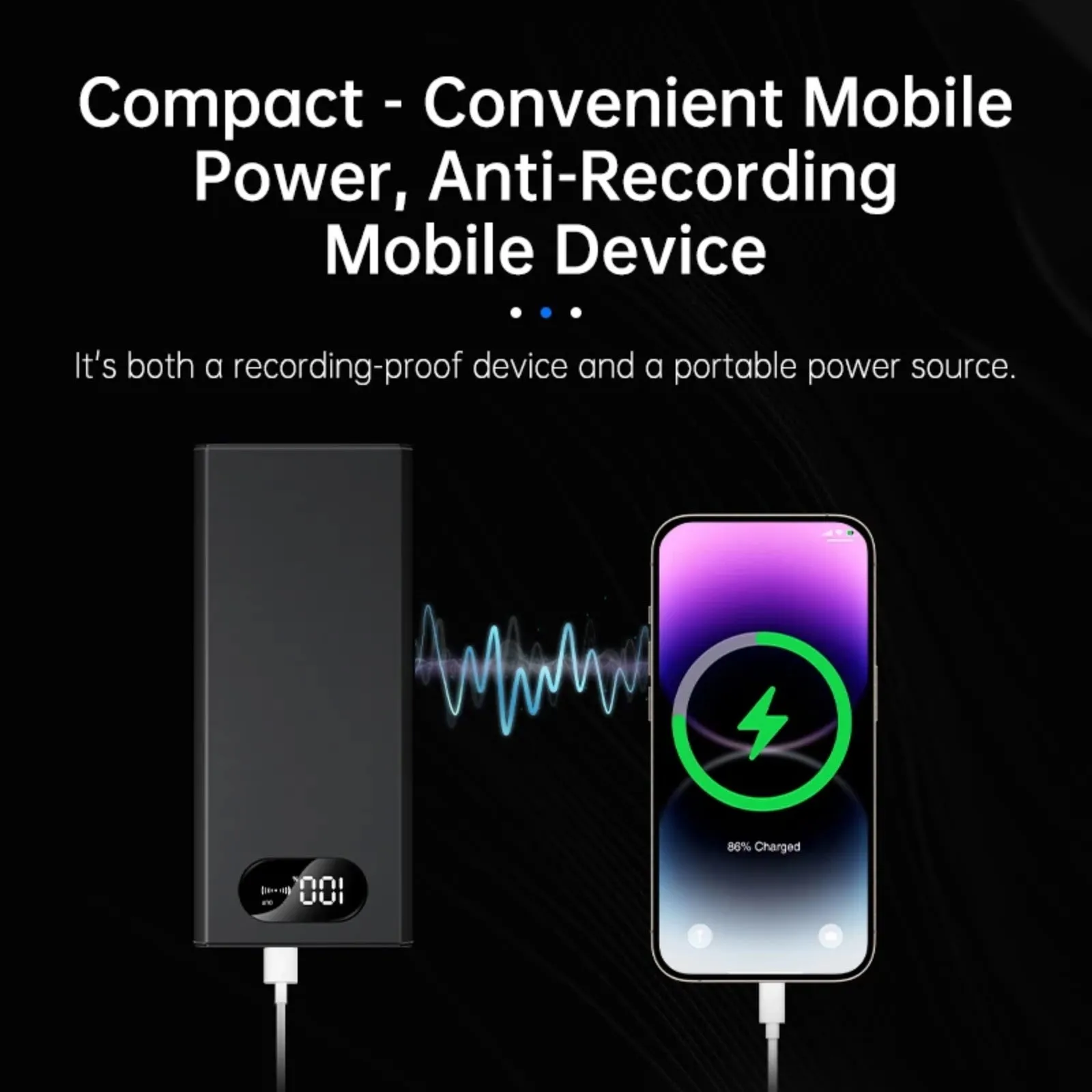 Anti-Recording Guard Acoustic Interference Microphone Jammer Blocks Smartphone / Digital Recorder