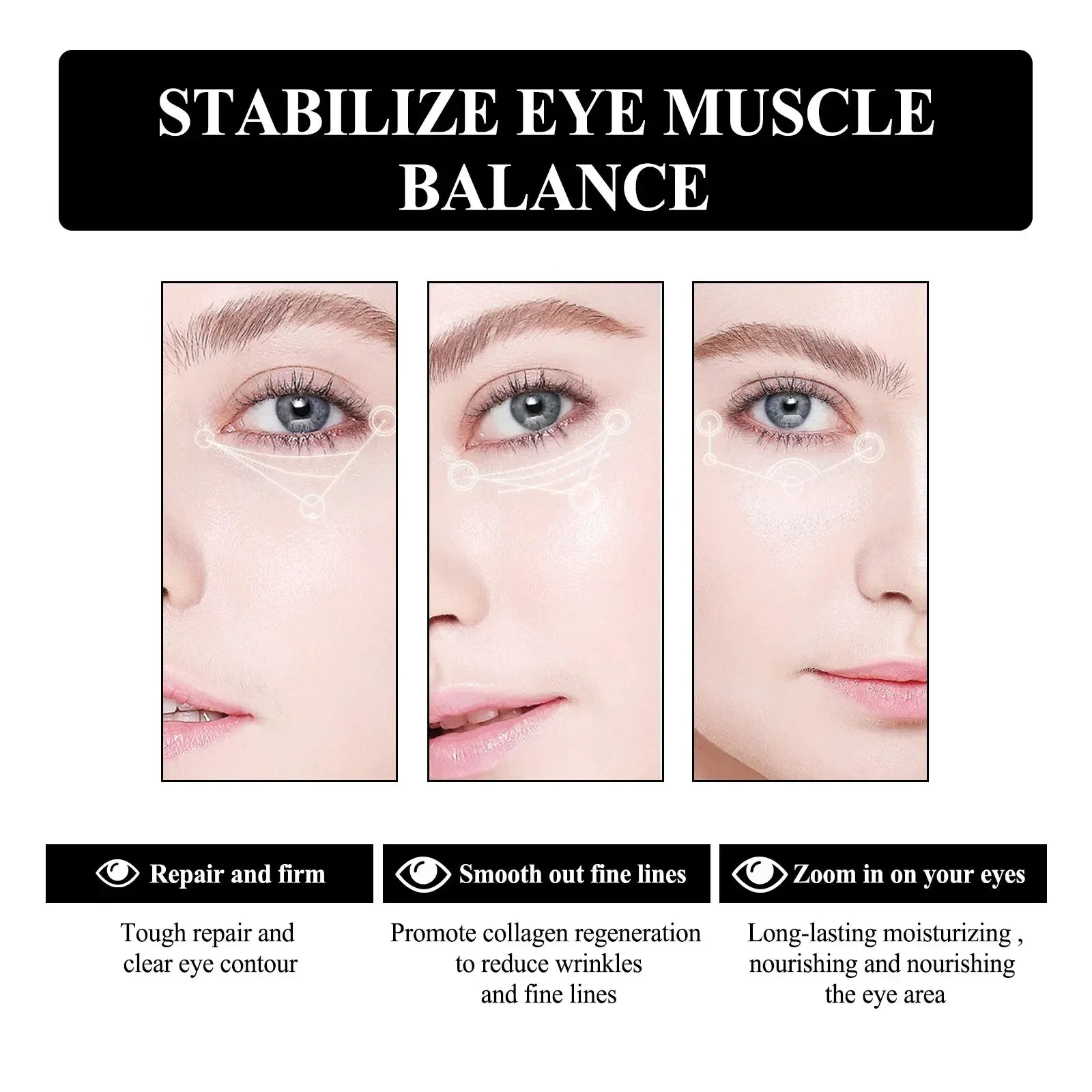 Anti Wrinkle Eye Cream Snake Venom Peptide Anti Dark Circle Diminishes Lines Eye Bags Puffiness Moisturizes Nourishing Eye Cream