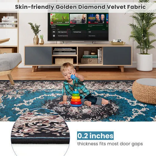 Area Rug with Non-Shedding Surface and Anti-slip Bottom-M - Color: Multicolor -