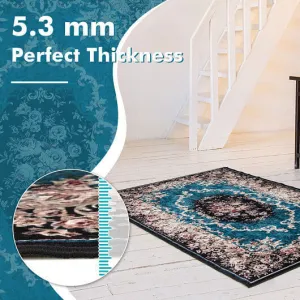 Area Rug with Non-Shedding Surface and Anti-slip Bottom-S - Color: Multicolor -