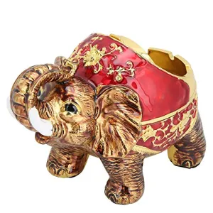 Ashtray, Exquisite Vintage Ashtray Spherical Desktop Multifunction for Office for Home(Golden Red Full Color)