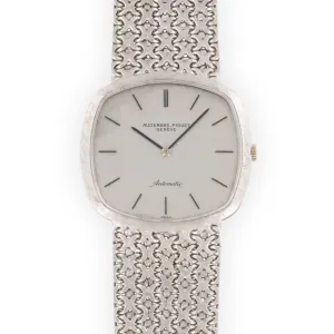 Audemars Piguet White Gold Automatic Cross Link Bracelet Watch
