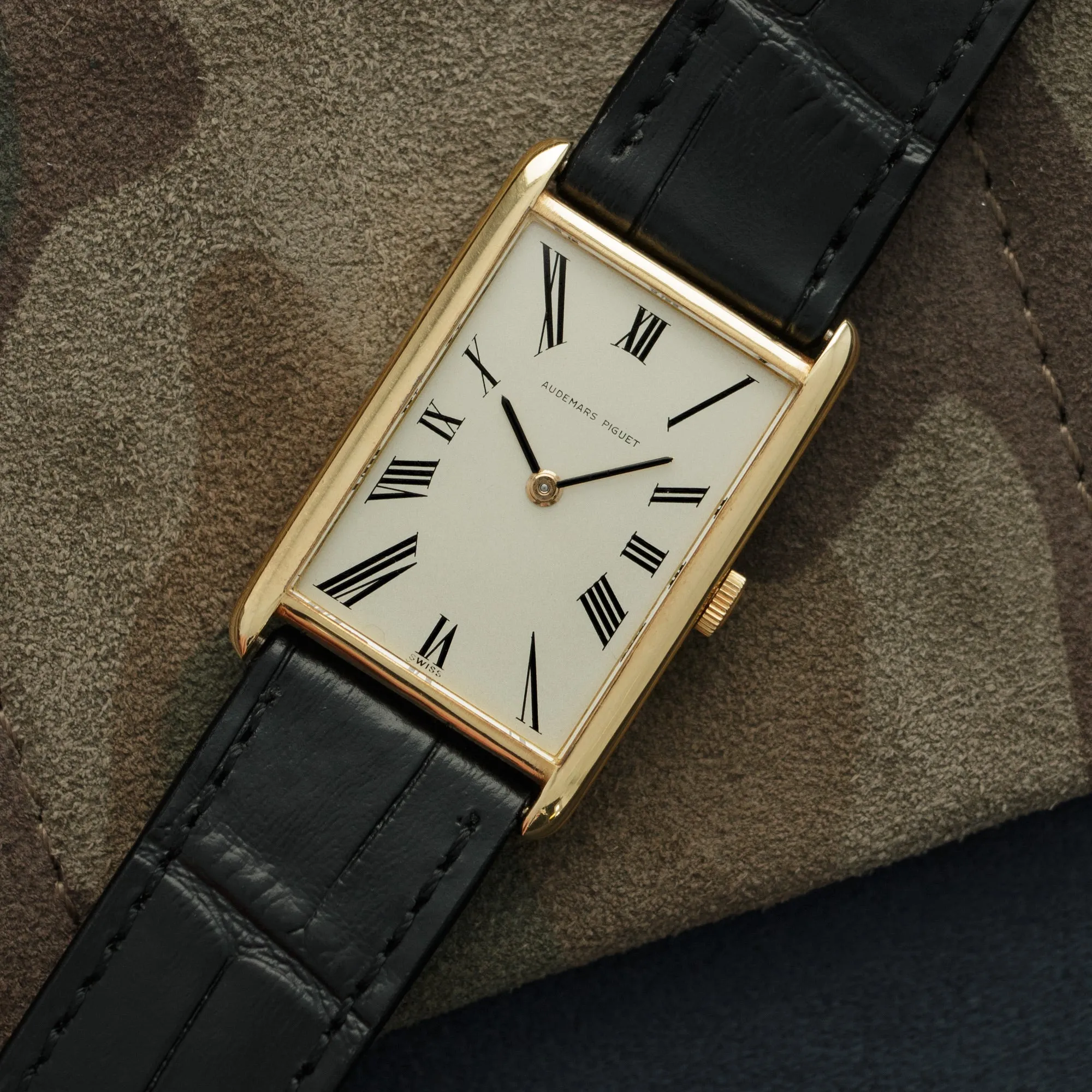 Audemars Piguet Yellow Gold Rectangular Strap Watch