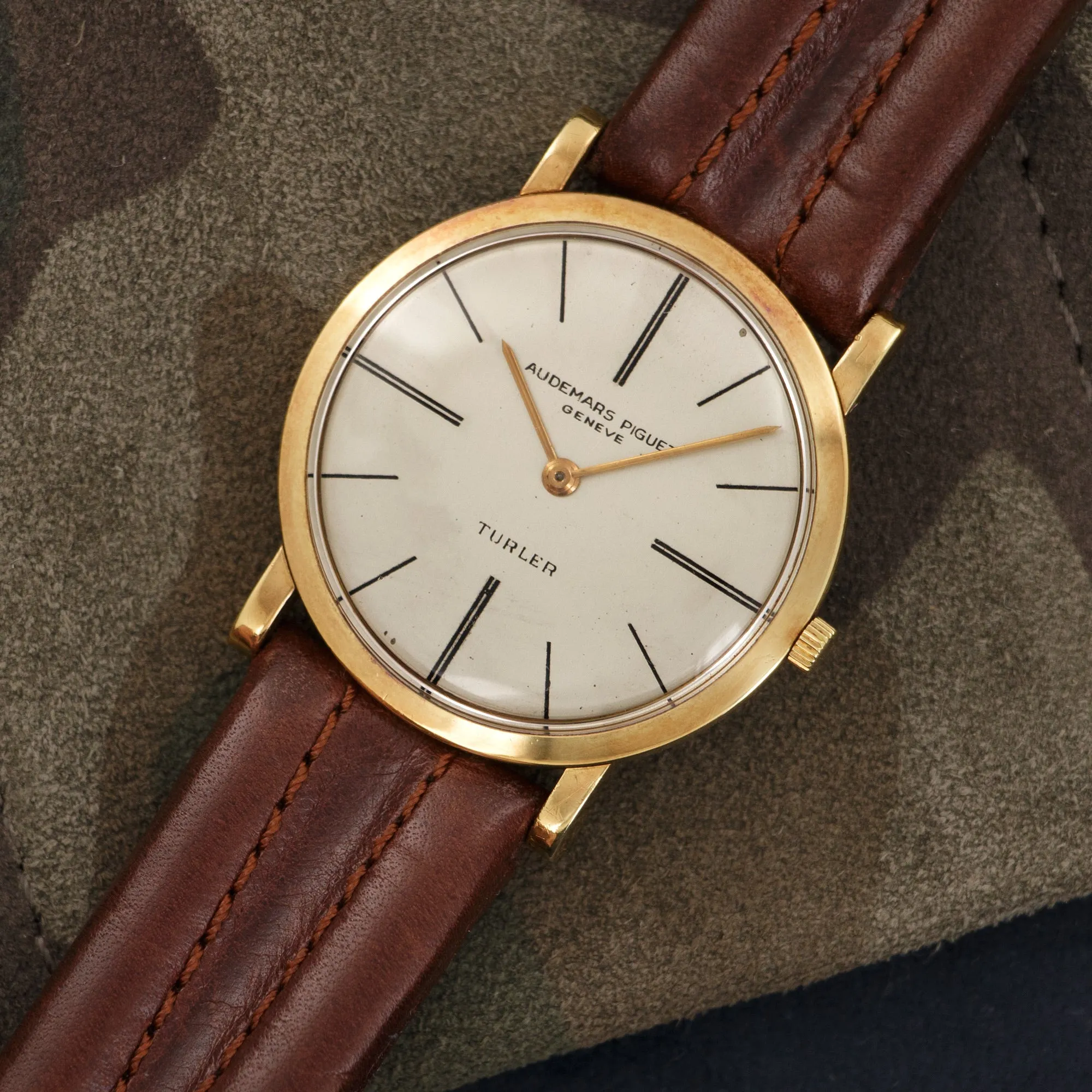 Audemars Piguet Yellow Gold Ultra-Thin Strap Watch, Retailed by Turler