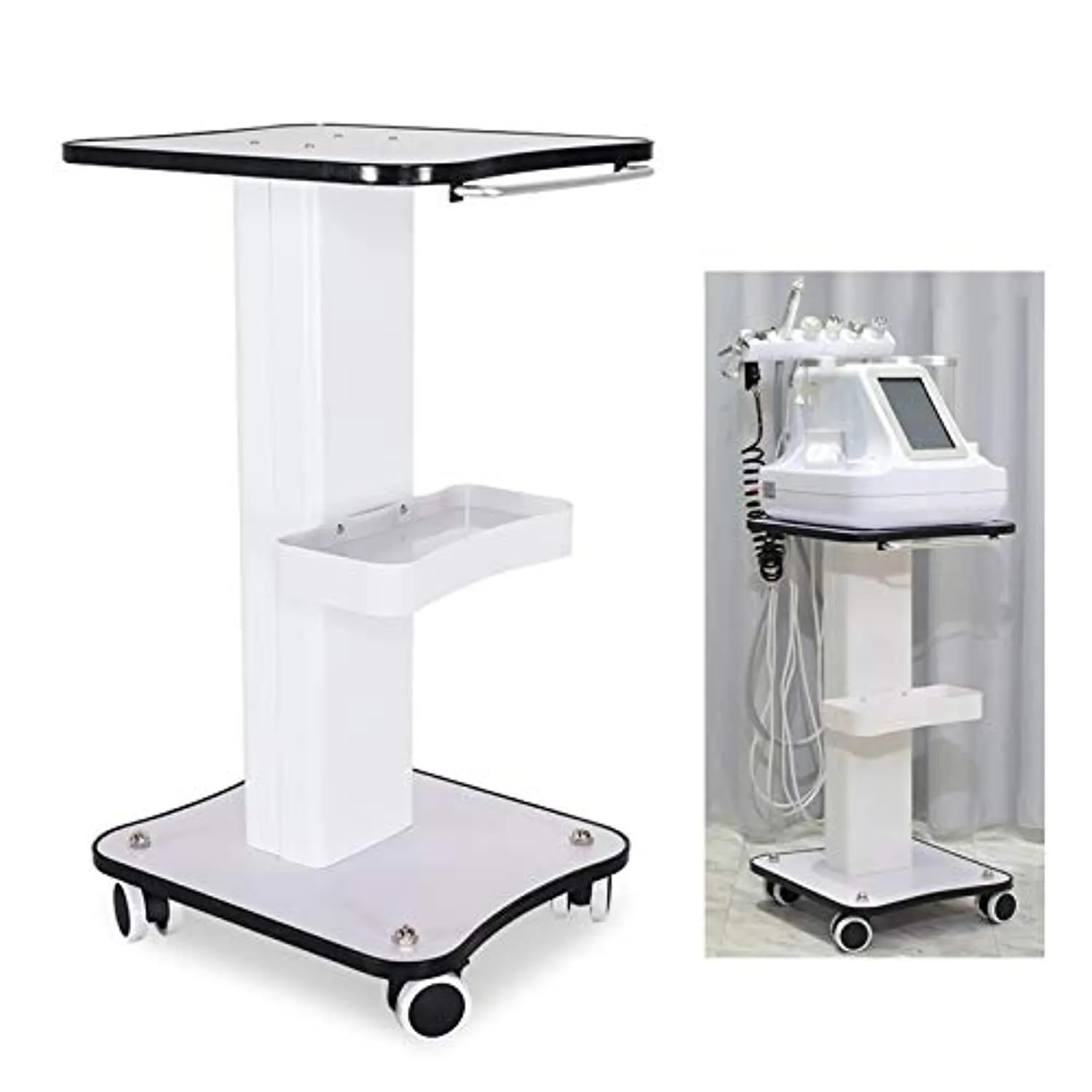 Beauty Cart,3 Tier Salon Rolling Trolley Cart Stand Beauty Instrument Tray Rolling Cart with Wheel Salon Spa Storage Organizer Cart Tool Load 88lbs