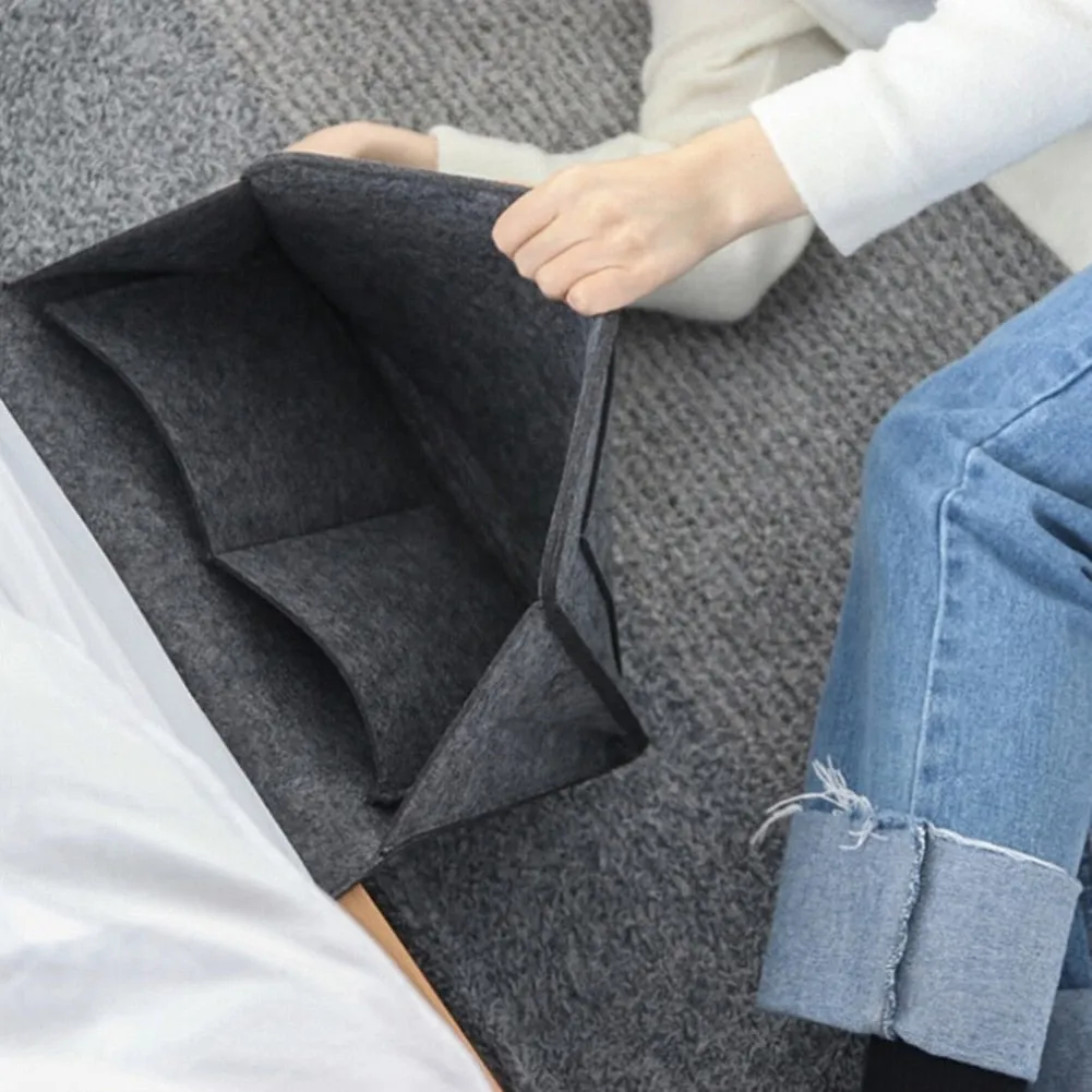 Bed Storage Bag with Pocket Felt, Bedside Hanger, Table Sofa Bedroom Mattress Bedside Anti-slip Organizer Holders