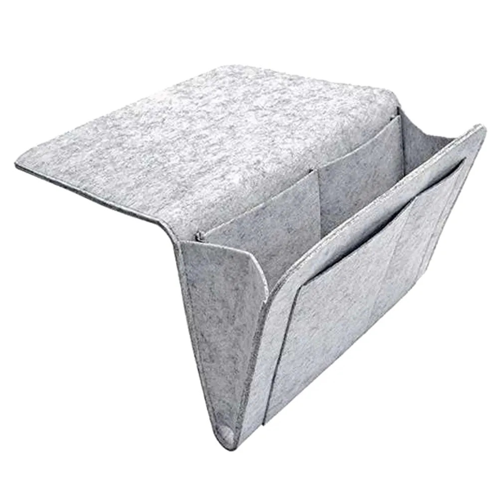 Bed Storage Bag with Pocket Felt, Bedside Hanger, Table Sofa Bedroom Mattress Bedside Anti-slip Organizer Holders