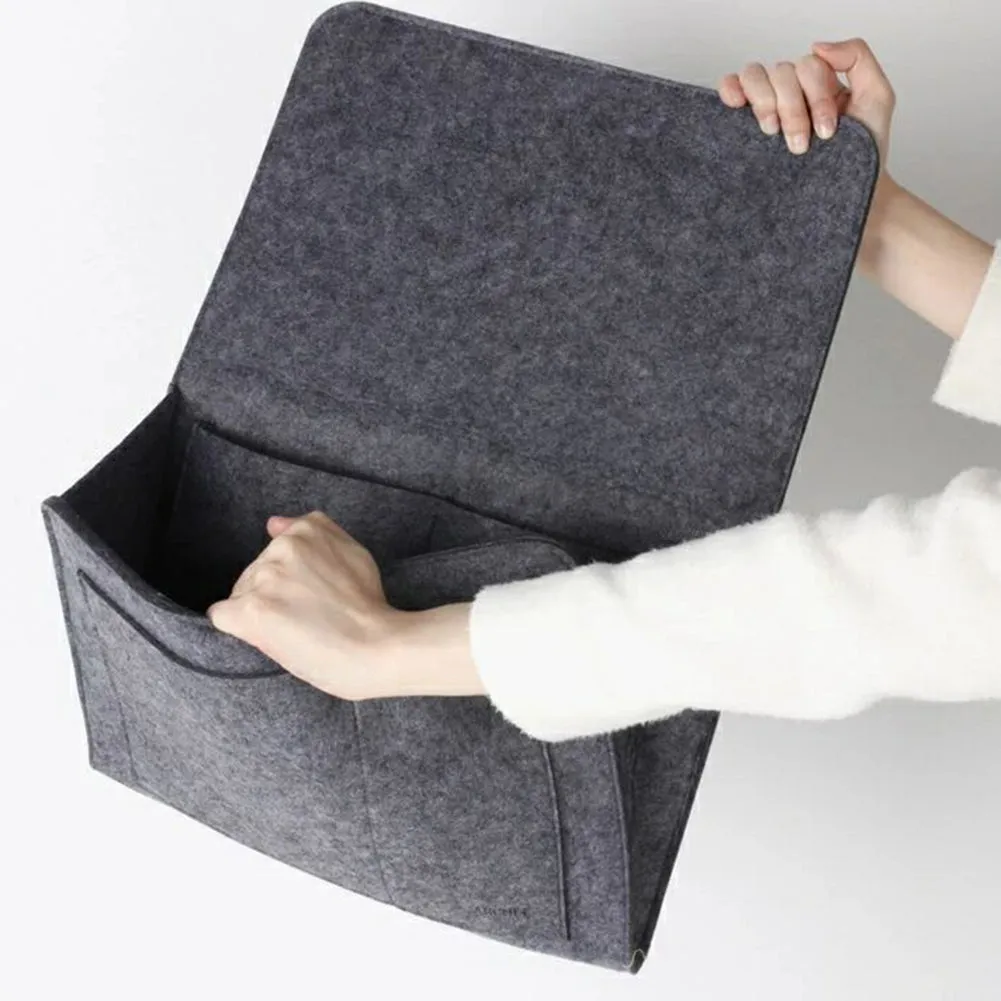 Bed Storage Bag with Pocket Felt, Bedside Hanger, Table Sofa Bedroom Mattress Bedside Anti-slip Organizer Holders