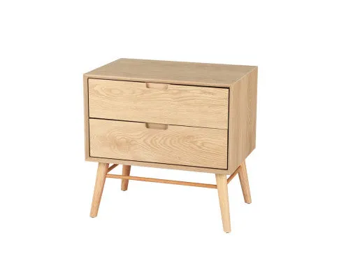 Bedside Table Drawers Side End Table Storage Cabinet Nightstand Oak GINO