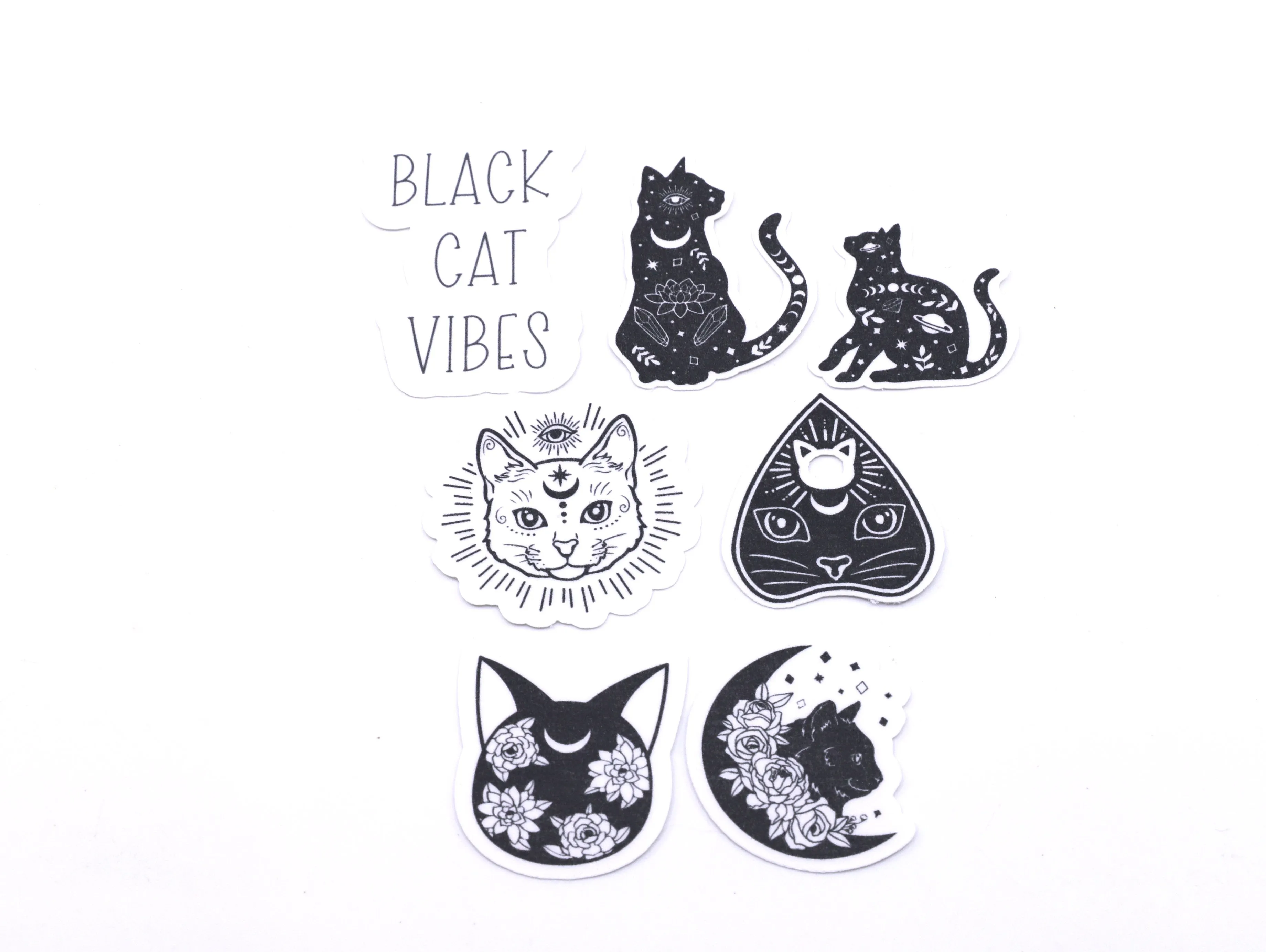 Black Cat Vibes sticker pack | 8pk