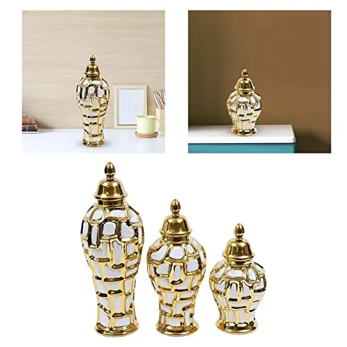 bnf Modern Ceramic General Jar with Lid Flower Vase Display Party Home Decor L