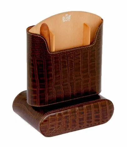 Brizard and Co. The "Show Band" Travel Humidor - Croco Pattern Tobacco