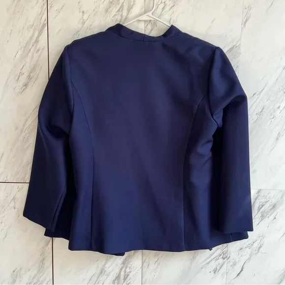 BUNDLE Vintage 2 Piece Navy Stretch Suit Blazer Jacket and Lace Tank SZ 18W
