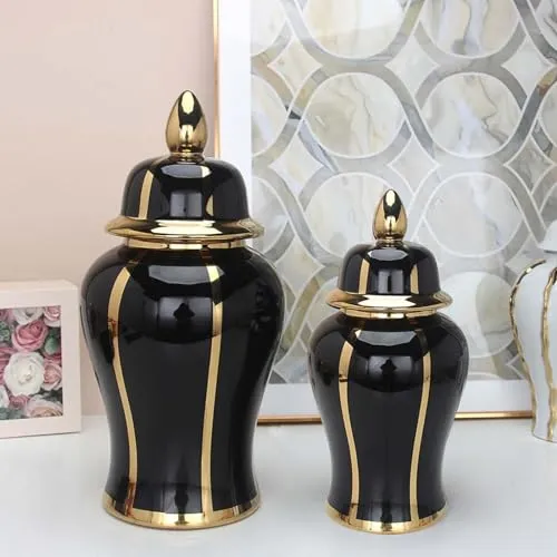 CALANDIS™ Ceramic Ginger Jar Vase Accs Porcelain Storage Jar for Table Wedding L | Vases | Home Dacor