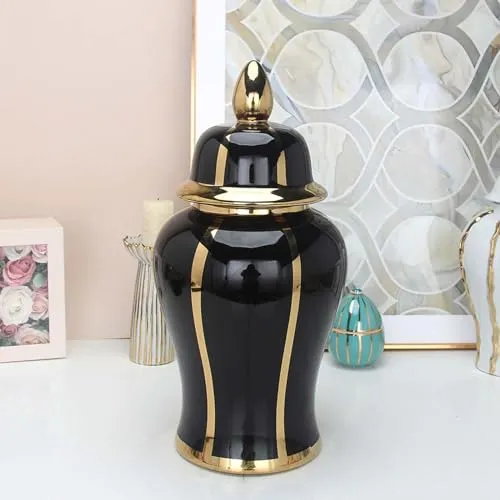CALANDIS™ Ceramic Ginger Jar Vase Accs Porcelain Storage Jar for Table Wedding L | Vases | Home Dacor