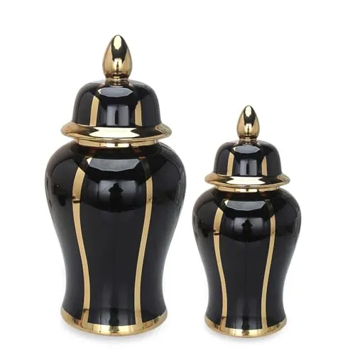 CALANDIS™ Ceramic Ginger Jar Vase Accs Porcelain Storage Jar for Table Wedding L | Vases | Home Dacor