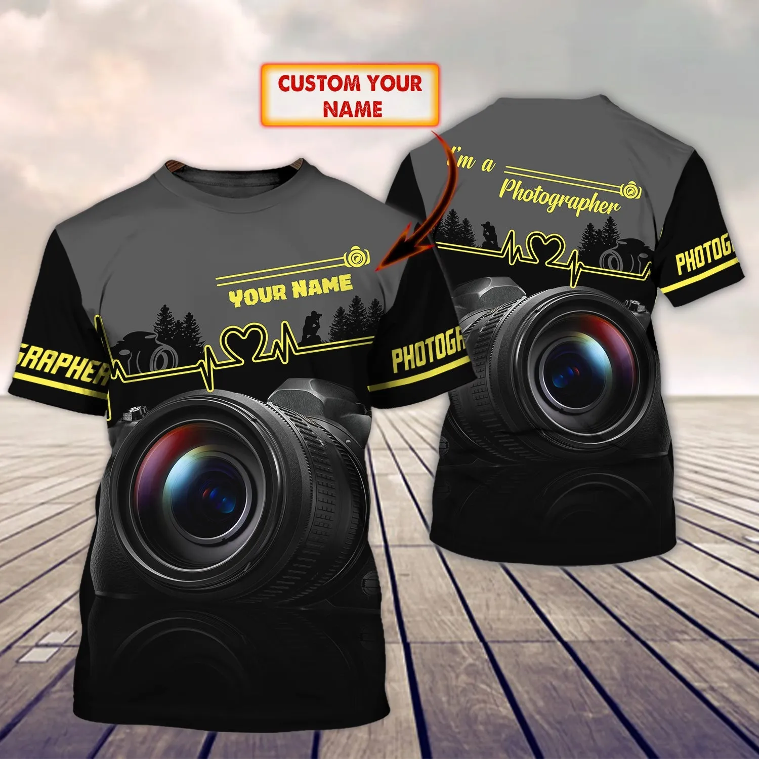 Camera - Personalized Name 3D Tshirt - 1202