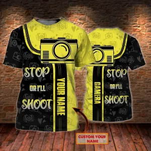Camera- Personalized Name 3D Tshirt