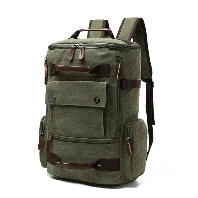 Camouflage Canvas Backpack Large Capacity Men Travel Bags