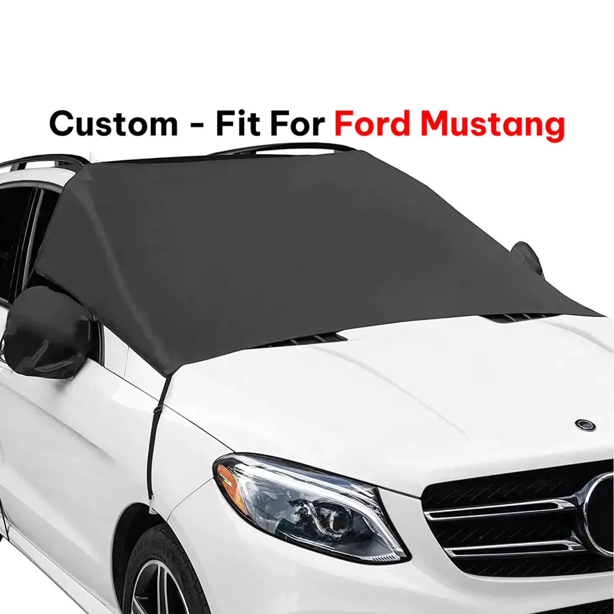 Car Windshield Snow Cover, Custom-Fit For Car, Large Windshield Cover for Ice and Snow Frost with Removable Mirror Cover Protector, Wiper Front Window Protects Windproof UV Sunshade Cover WAFM235