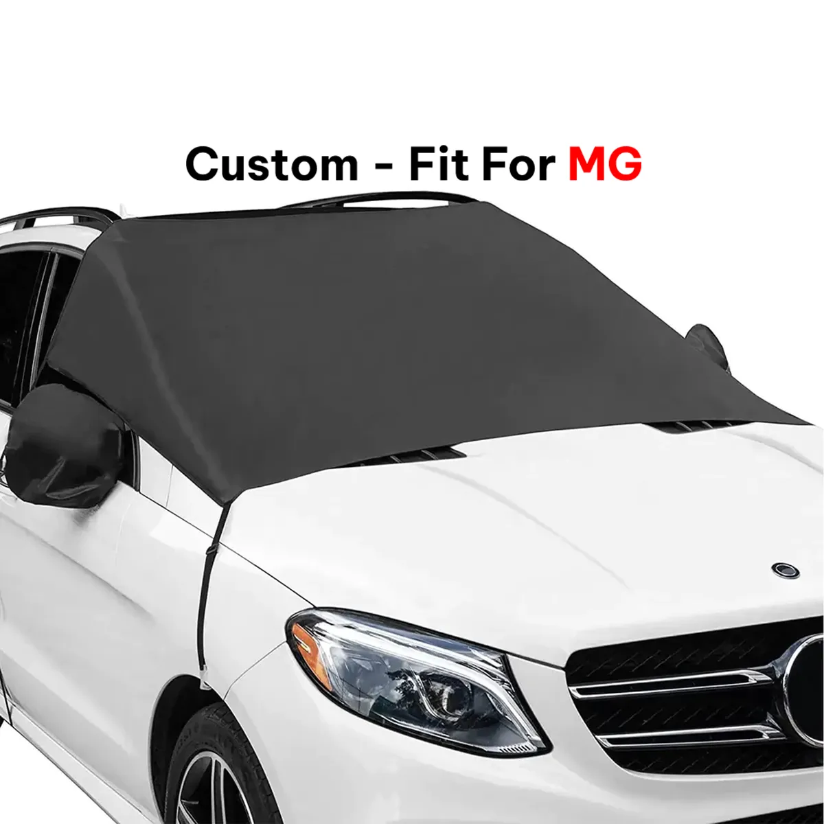 Car Windshield Snow Cover, Custom-Fit For Car, Large Windshield Cover for Ice and Snow Frost with Removable Mirror Cover Protector, Wiper Front Window Protects Windproof UV Sunshade Cover WAMC235