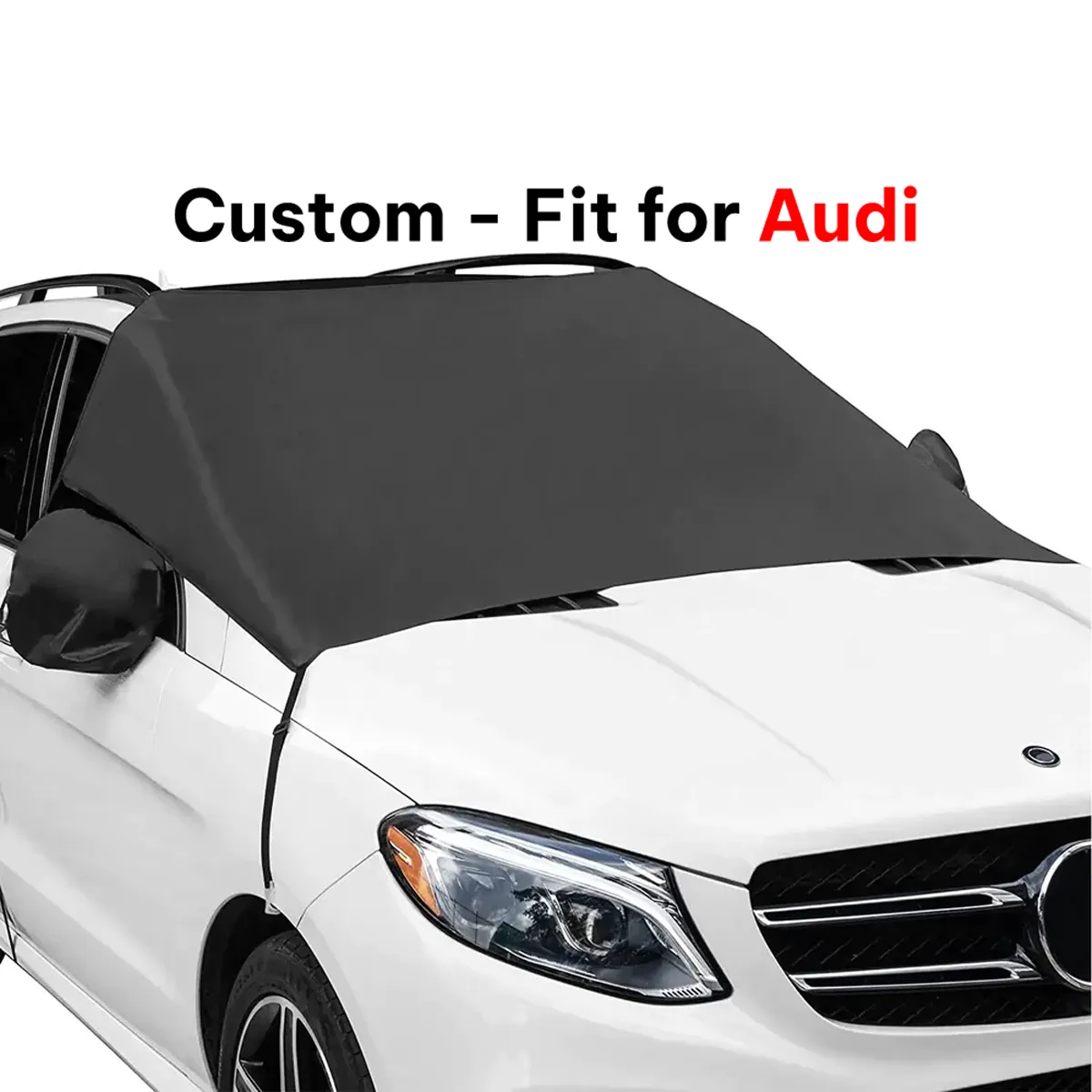 Car Windshield Snow Cover, Custom-Fit For Car, Large Windshield Cover for Ice and Snow Frost with Removable Mirror Cover Protector, Wiper Front Window Protects Windproof UV Sunshade Cover WARA235