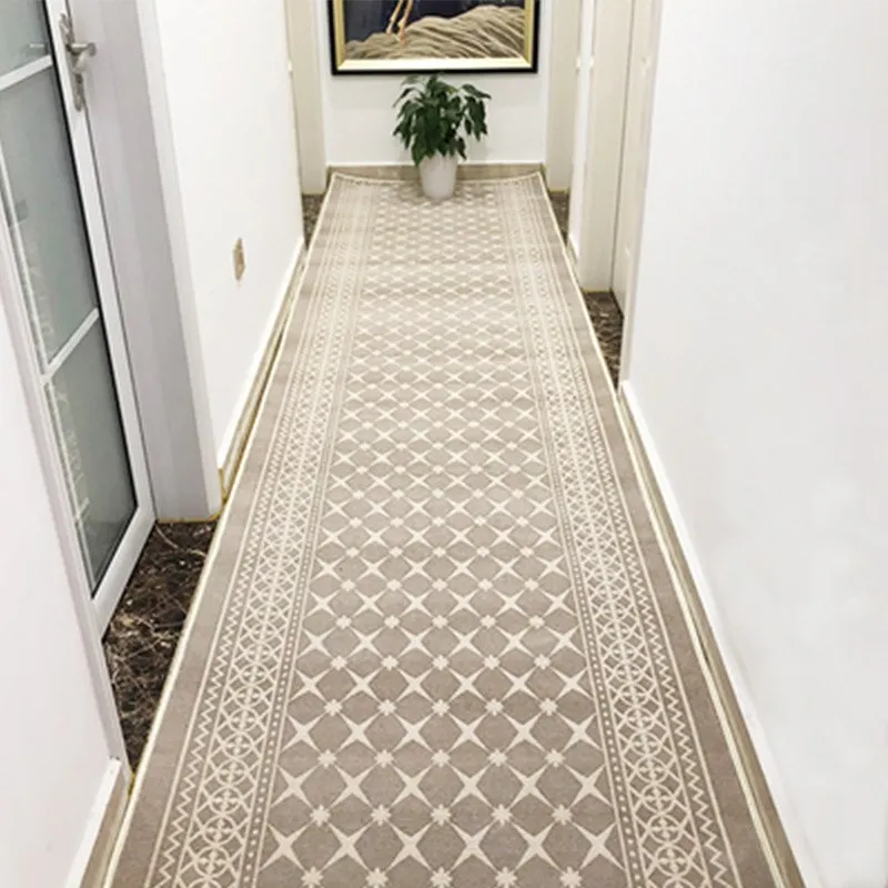 CarpetnRug Modern Long Hallway Carpet Red Black Golden Living Room Area Rug Hotel Luxury Hallway Rug Runner Soft Stair Carpet Anti-Slip Mat