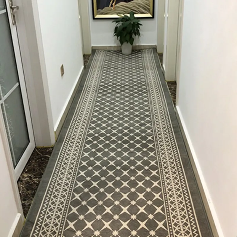 CarpetnRug Modern Long Hallway Carpet Red Black Golden Living Room Area Rug Hotel Luxury Hallway Rug Runner Soft Stair Carpet Anti-Slip Mat