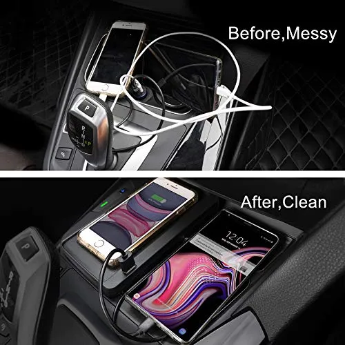 CarQiWireless Wireless Charger for 2016 2017 2018 BMW 3 Series Accessories F30 F31 F34 M3 2018 2019 2020 BMW 4 Series M4 Wireless Charging Pad for 320i/328i/328d/330i/340i/430i/440i/430i 440i xDrive