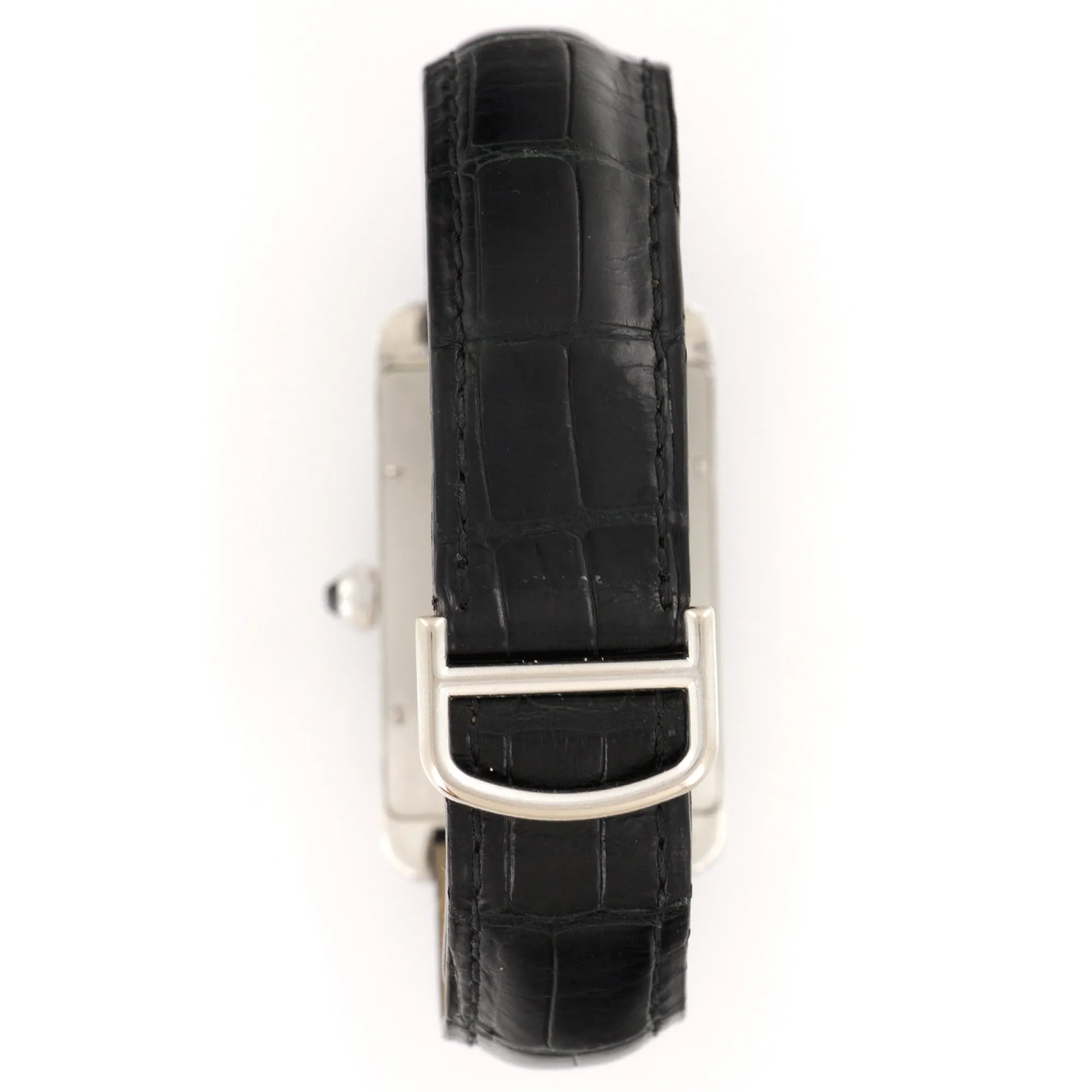 Cartier Platinum Jumbo Tank Americaine Mechanique Watch