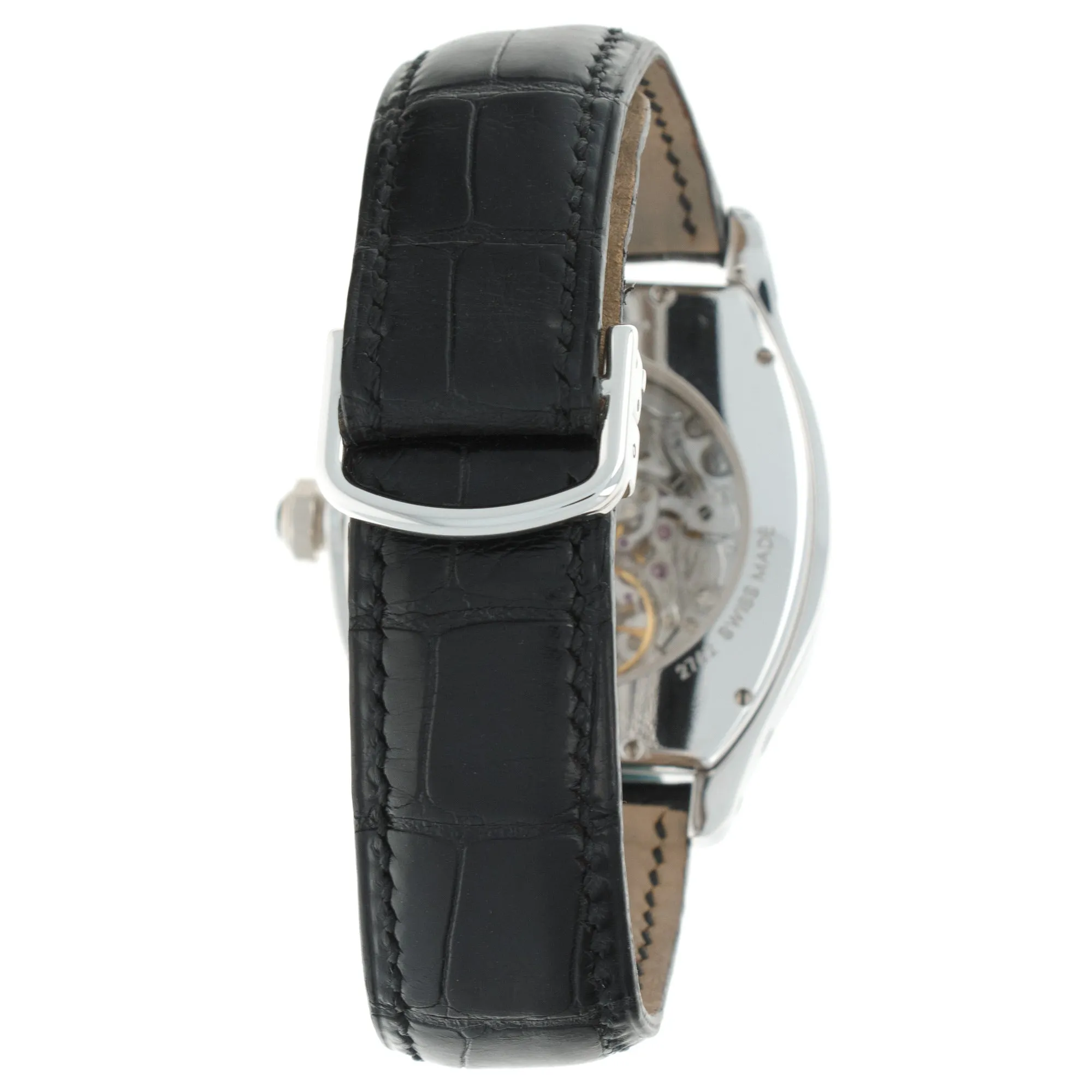 Cartier White Gold Tortue Monopoussoir Chronograph Watch Ref. 2762